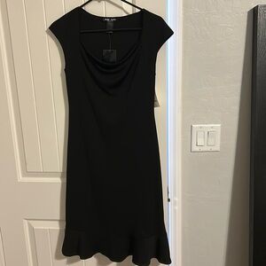Women NWT size PS black slip on dress w/slightly pleated bottom